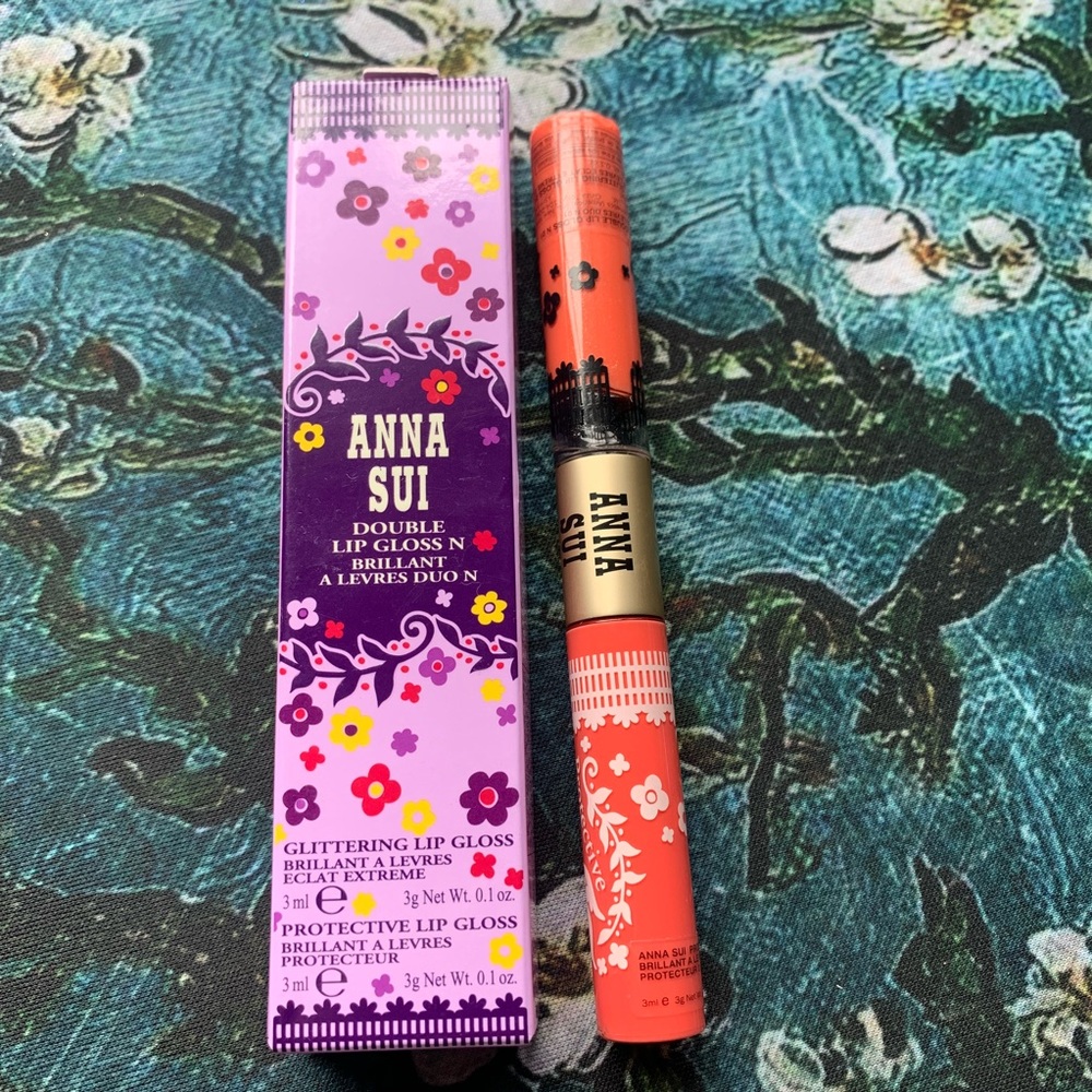 Anna Sui Lipgloss Double Ended - Shade 01 Goth LE Sold Out Glittering Gloss